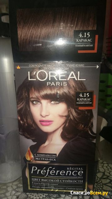 Краска для волос L'Oreal Paris Recital Preference 4.15 Каракас Темный Каштан