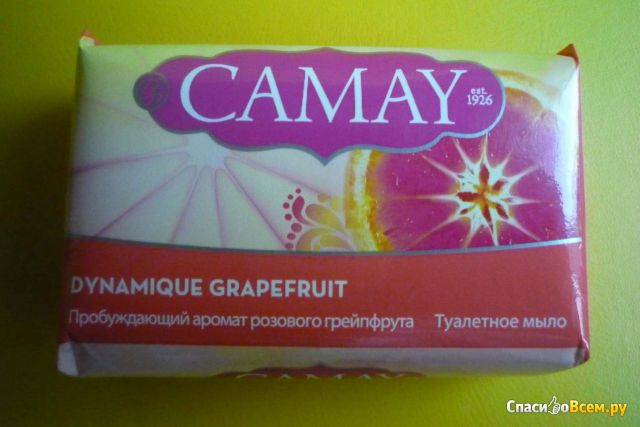 Туалетное мыло Camay Dynamique Grapefruit с ароматом розового грейпфрута