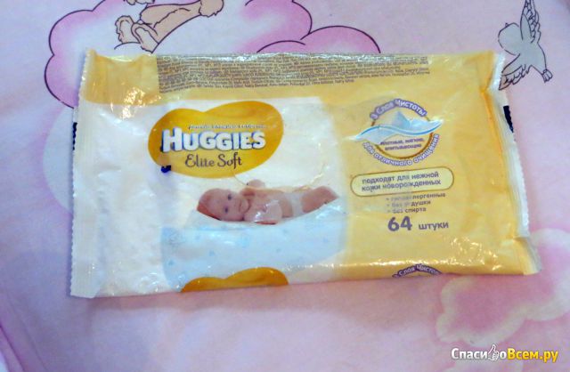 Детские влажные салфетки Huggies Elite Soft
