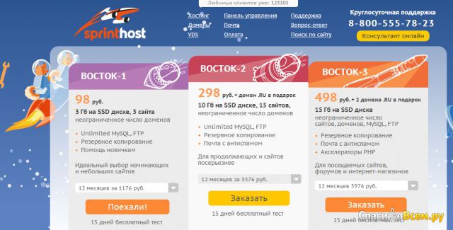 Онлайн-сервис sprinthost.ru