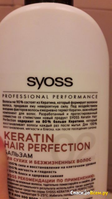 Бальзам для волос Syoss Keratin Hair Perfection