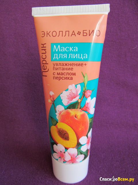 Маска для лица Эколла Био "Персик" Увлажнение+питание с маслом персика