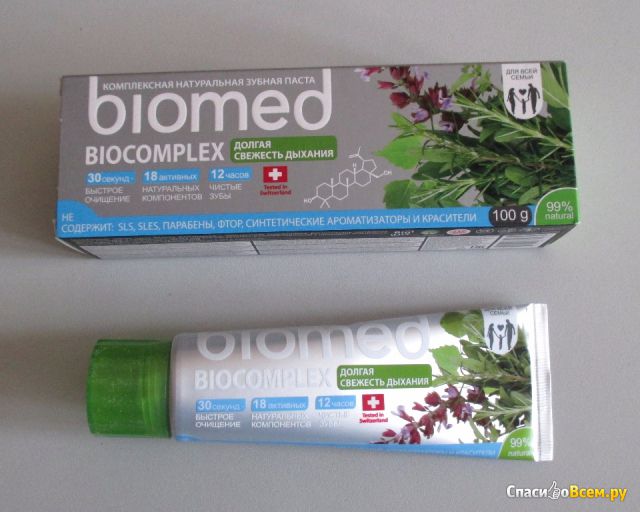 Комплекская натуральная зубная паста Biomed biocomplex