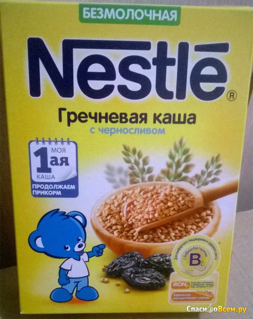 Каша Nestle гречневая с черносливом безмолочная
