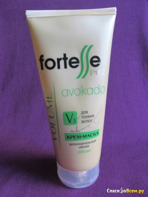 Крем-маска для тонких волос Acme-Professional Fortesse Pro Avokado Volume  Дополнительный объем