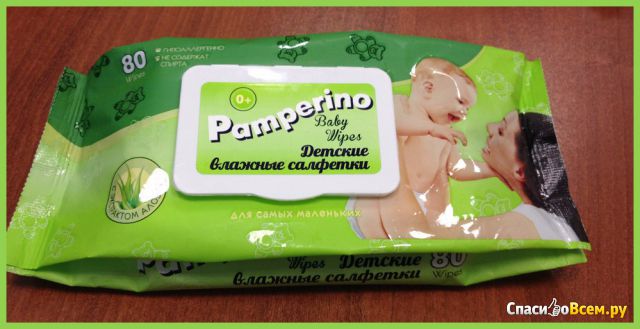 Влажные салфетки «Pamperino» Baby Wipes с экстрактом алоэ вера