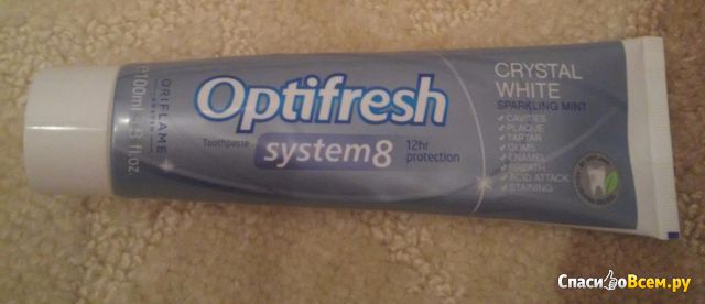 Зубная паста Oriflame Optifresh System 8 Crystal White