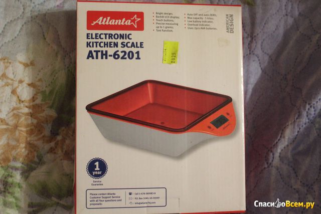 Весы кухонные электронные Atlanta ATH-6201