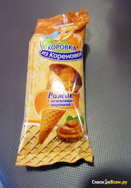 Десерт рожок "Коровка из Кореновки" с нежнейшей сгущенкой