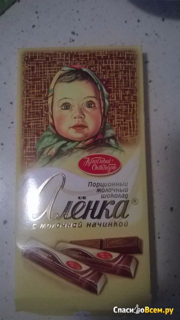 Порционный молочный шоколад Красный октябрь "Аленка"