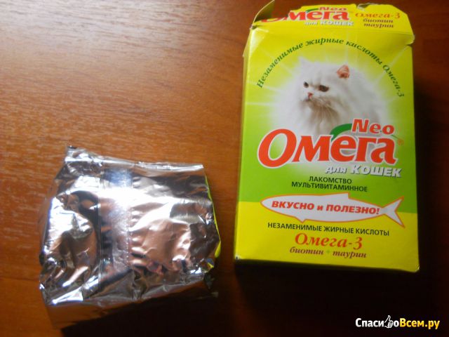 Лакомство мультивитаминное для кошек "Omega Neo" Омега-3 биотин+таурин
