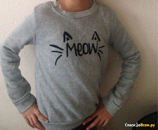 Свитшот Cozy Sweatshirts Charm Women Long Sleeve Meow Print