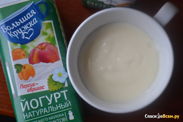 Йогурт натуральный "Большая кружка" Персик-абрикос