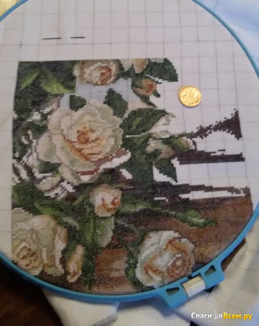 Набор для вышивания Золотое Руно "Букет белых роз", арт. ЛЦ-043