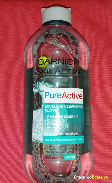 Мицеллярная вода "Garnier" Чистая кожа для жирной чувствительной кожи, склонной к несовершенствам