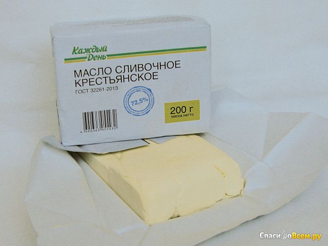Масло сливочное крестьянское "Каждый день" 72,5%