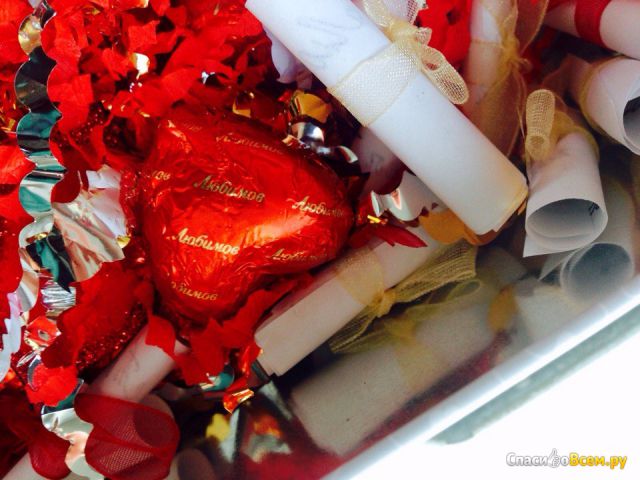 Конфеты "Любимов"15 Шоколадных сердечек. Молочный шоколад и пралине