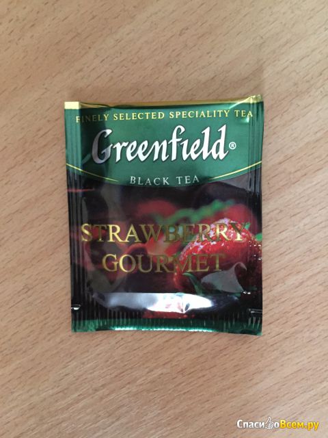 Черный чай Greenfield Strawberry gourmet в пакетиках