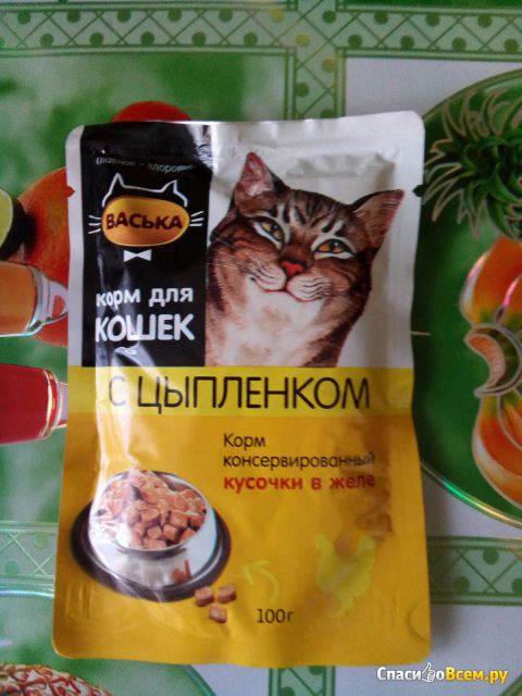 Консервированный корм для кошек "Васька" с цыпленком