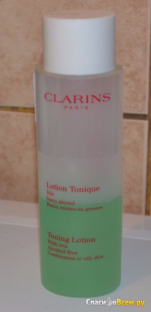 Тонизирующий лосьон с ирисом для комбинированной или жирной кожи Clarins Toning lotion with iris