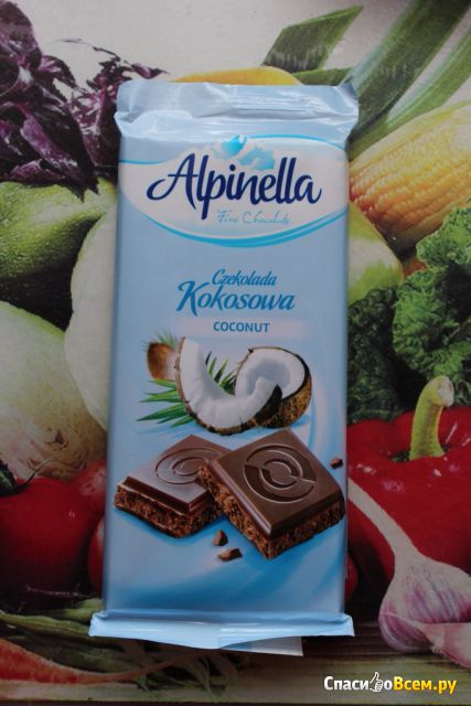 Шоколад "Alpinella" с кокосом