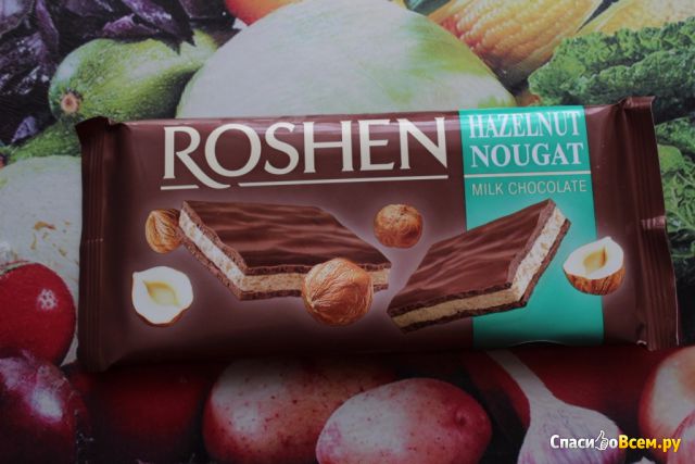 Ореховая нуга Roshen Hazelnut Nougat milk chocolatе