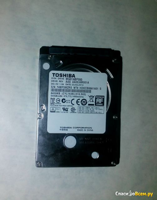 Жесткий диск для ноутбука Toshiba MQ01ABF050