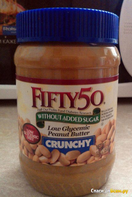 Арахисовая паста Fifty 50 Low Glycemic Peanut Butter Crunchy