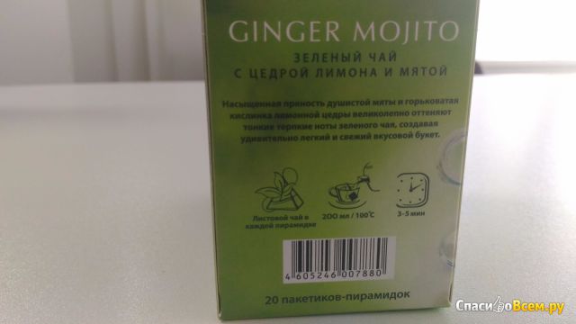 Чай Tess Ginger Mojito зеленый чай, мята, имбирь