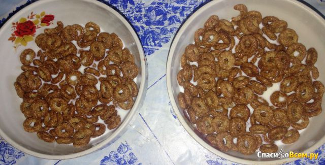Сухие зерновые завтраки колечки со вкусом какао "Маша и Медведь" Латманнен Акса