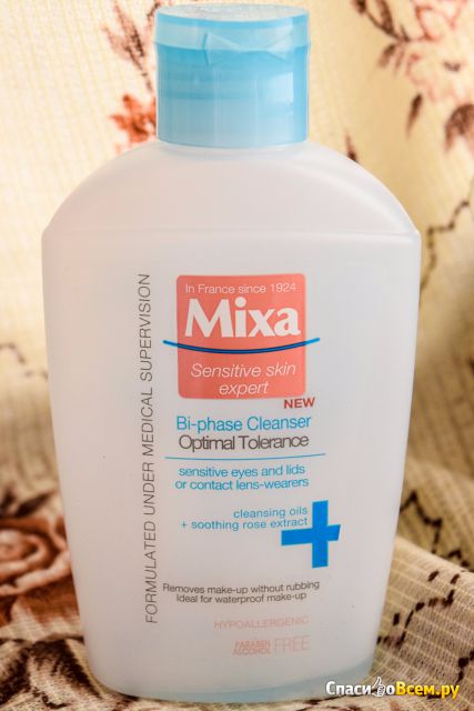 Двухфазное средство для снятия макияжа с глаз Mixa Bi-phase Cleanser