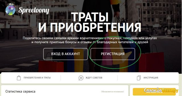Сайт spreeloony.ru