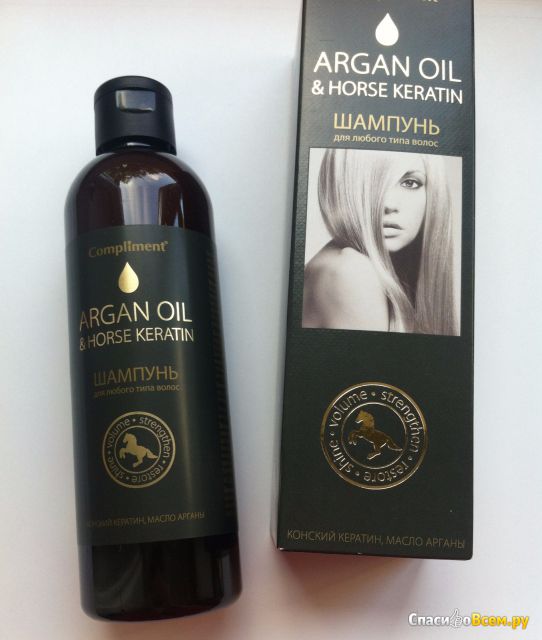 Шампунь для любого типа волос "Argan oil & Horse keratin" Compliment