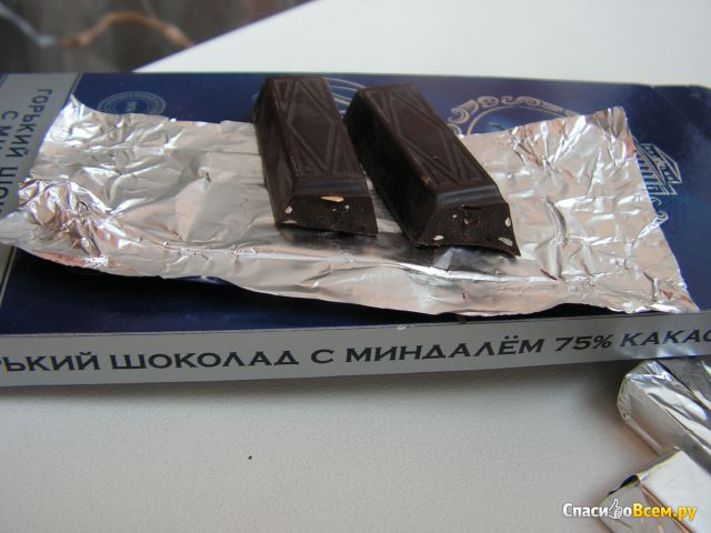 Горький шоколад Бабаевский «Вдохновение» с миндалем 75%