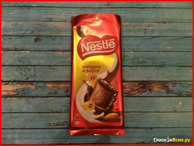 Молочный шоколад Nestle "Миндаль и вафля"