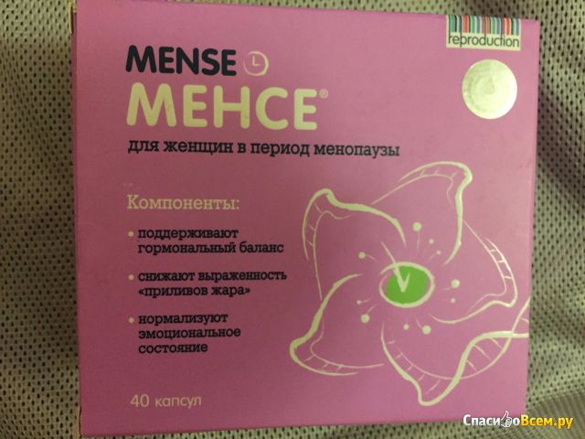 Негормональный препарат для женщин в период менопаузы "Менсе"