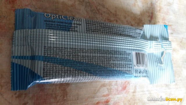 Влажные салфетки для оптики OptiClean
