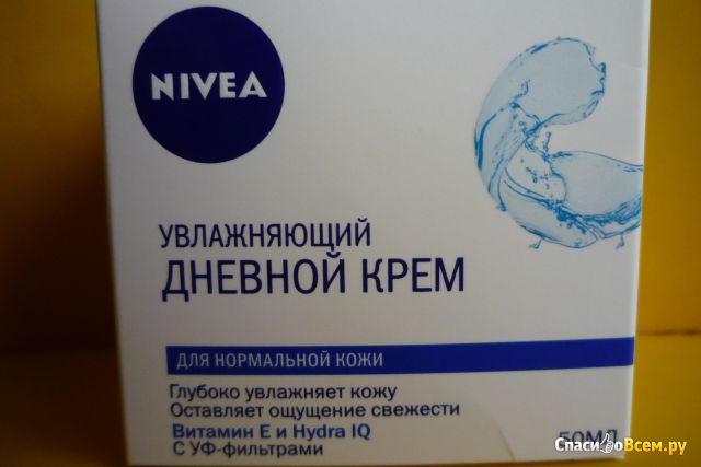 Увлажняющий дневной крем Nivea "Aqua Effect" для нормальной кожи Витамин Е и Hydra IQ