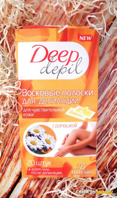 Восковые полоски Deep depil Floresan с ромашкой, для чувствительной кожи