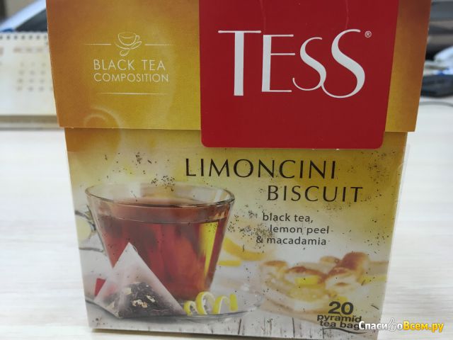 Чай Tess Limoncini biscuit с цедрой лимона и ароматом макадамии
