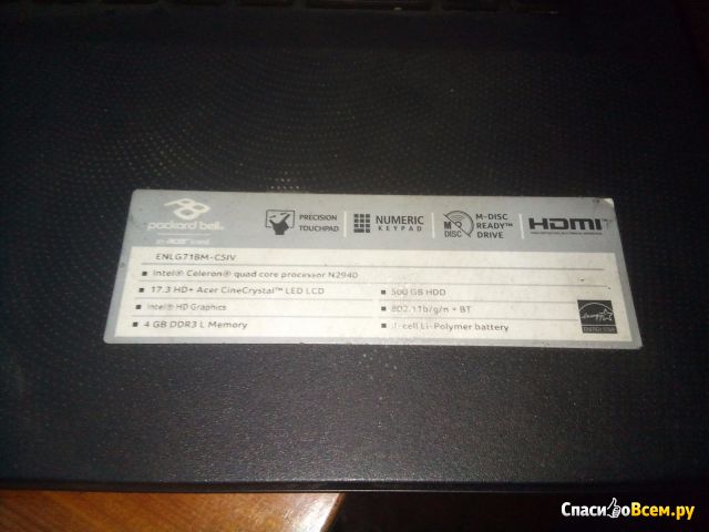Ноутбук Acer Packard Bell ENLG71BM-C5JV