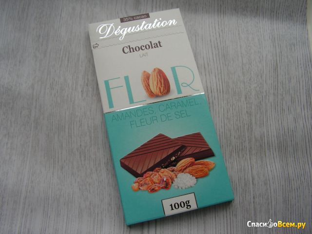 Шоколад "Dipa sas" Flor Degustation с миндалем, карамелью и морской солью