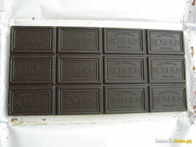 Черный горький шоколад Roshen BRUT 78% какао