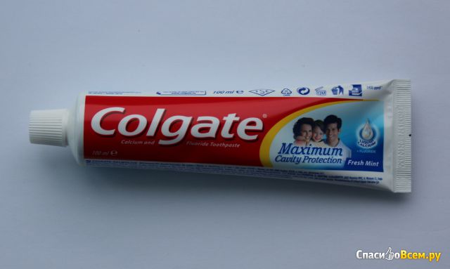 Зубная паста Colgate с фторидом и кальцием, свежая мята
