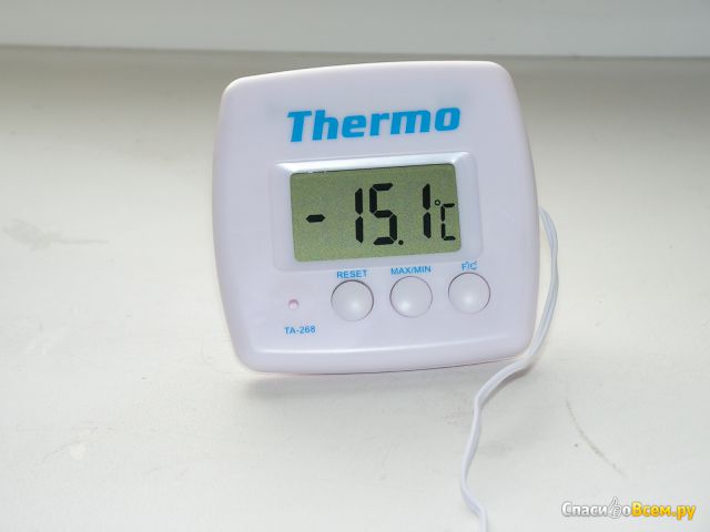 Термометр электронный Insalat Thermo ТА-268 2 режима с уличным датчиком, пластик 7,5х7,6 см арт. 473