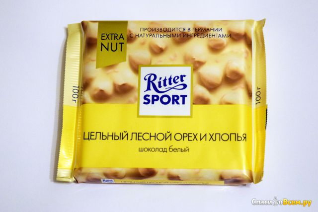 Шоколад белый Ritter Sport лесной орех и хлопья