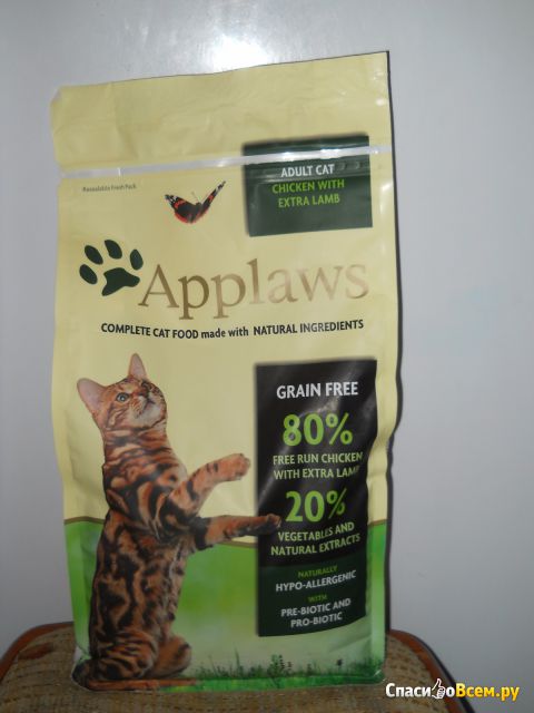 Сухой корм Applaws беззерновой для кошек "Курица и ягненок 80/20%"