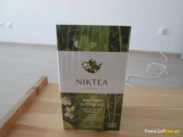 Чай зелёный байховый мелкий с жасмином Niktea "Жасмин эмеральд" пакетированный