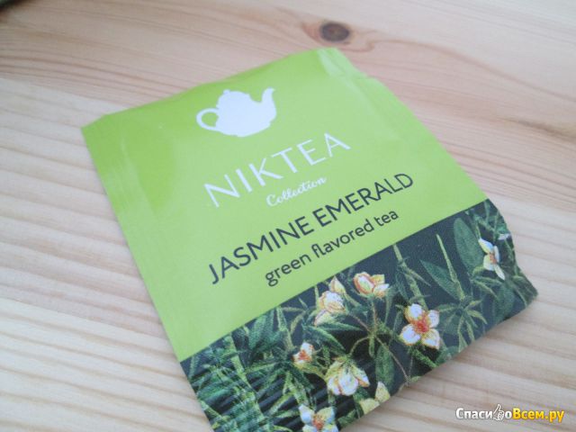 Чай зелёный байховый мелкий с жасмином Niktea "Жасмин эмеральд" пакетированный