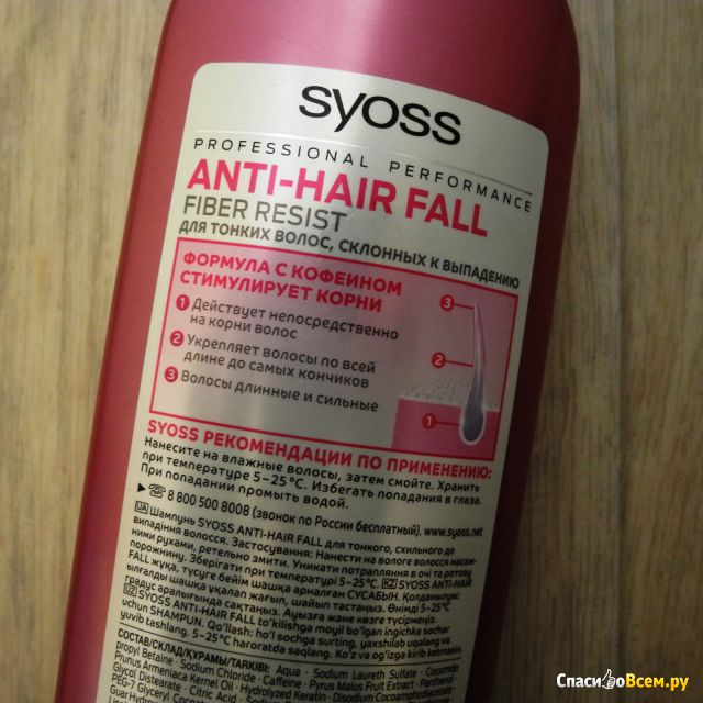 Шампунь для волос Syoss Anti-Hair Fall Fiber Resist